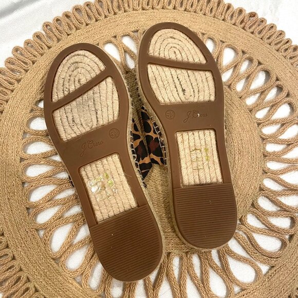 NWOT J. Crew Twisted-Knot Espadrille Sandals in Leopard Canvas Size 5.5 - Picture 6 of 7